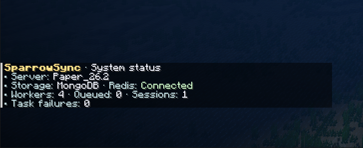 Plugin runtime status displayed by the status command